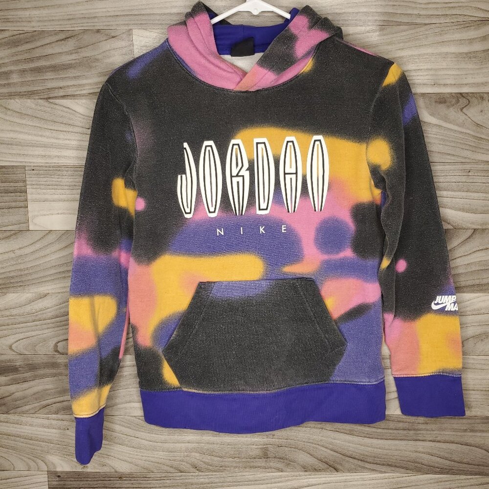 Michael Jordan Hoodie Youth Medium Boys Size Jump Man 23 Multi Color Tye Dye